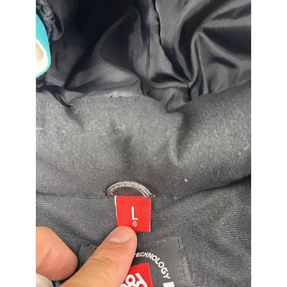 686 Jacket Youth‎ Large White Black Hooded Insulated Snowboard 10K Waterproof